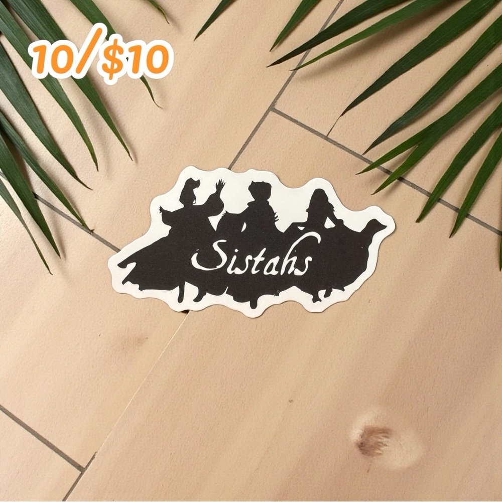 Sistahs Witch Silhouette Sticker – Spooky Halloween Vinyl Decal | Witchy Sticker
